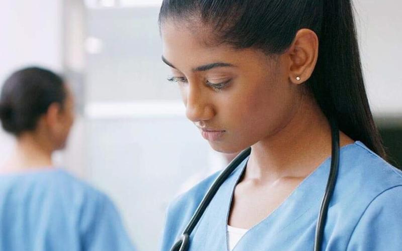 A nurse providing care.