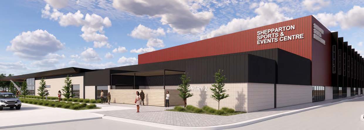 Render of the proposed new Shepparton Sports Stadium.
