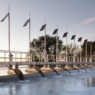 Photo of an irrigation water gate.