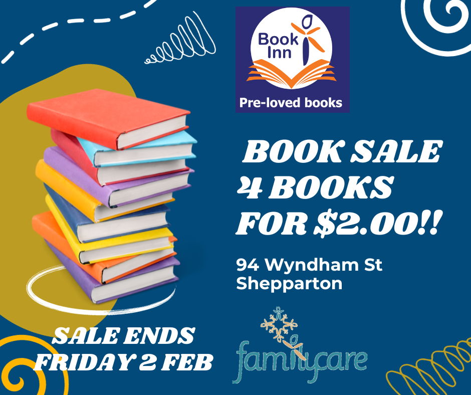 The Book Inn Book Sale Greater Shepparton City Council   Book Sale Poster   January 2024 