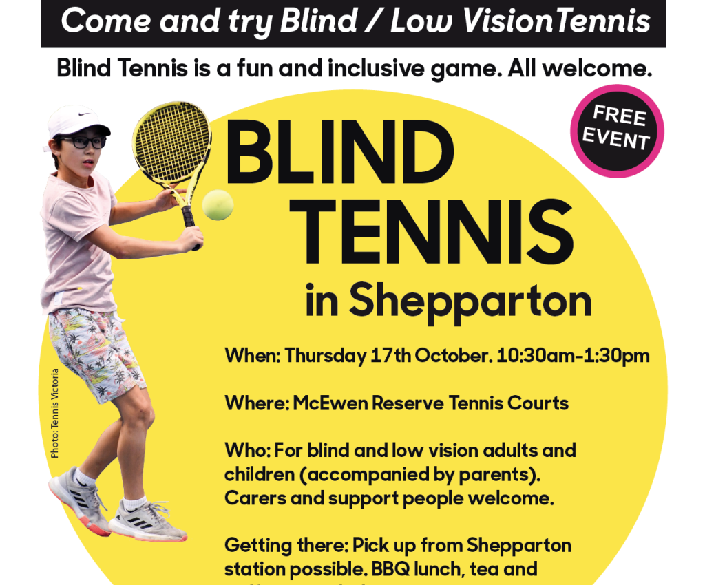 Cover image for event - Come and try Blind / Low Vision Tennis