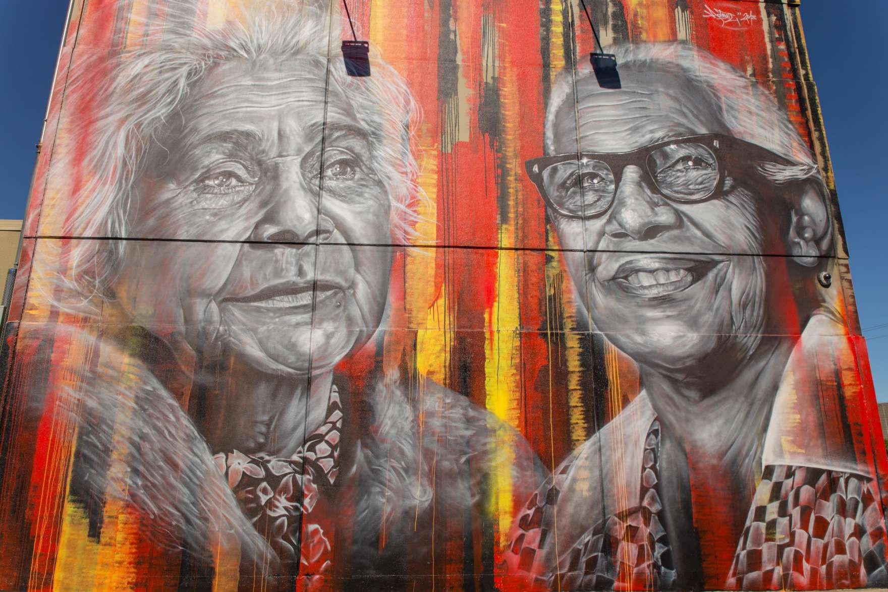 Aunty Margaret Tucker (MBE) and Nora “Nanny” Charles - two significant past local elders - are features in Greater Shepparton's Aboriginal Street Art project.