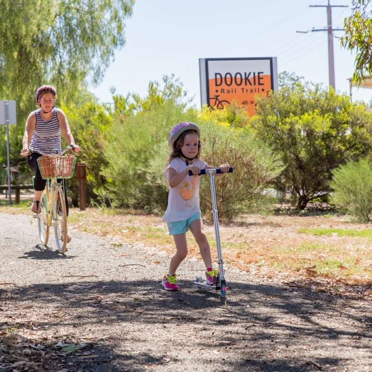 Walk or ride the picturesque Dookie Rail Trail.