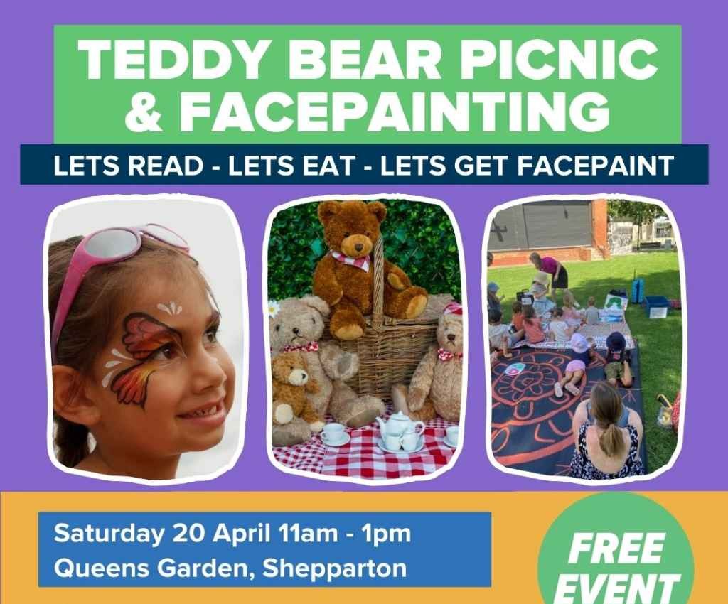 Cover image for event - Teddy Bear Picnic and Face painting! 