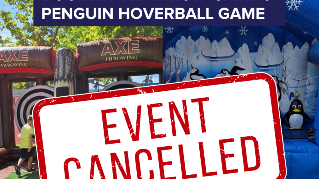 Cover image for event - Cancelled - Double Axe Throw Game & Penguin Hoverball Game