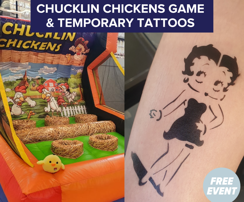 Cover image for event - Temporary Tattoos & Chucklin Chicken Game
