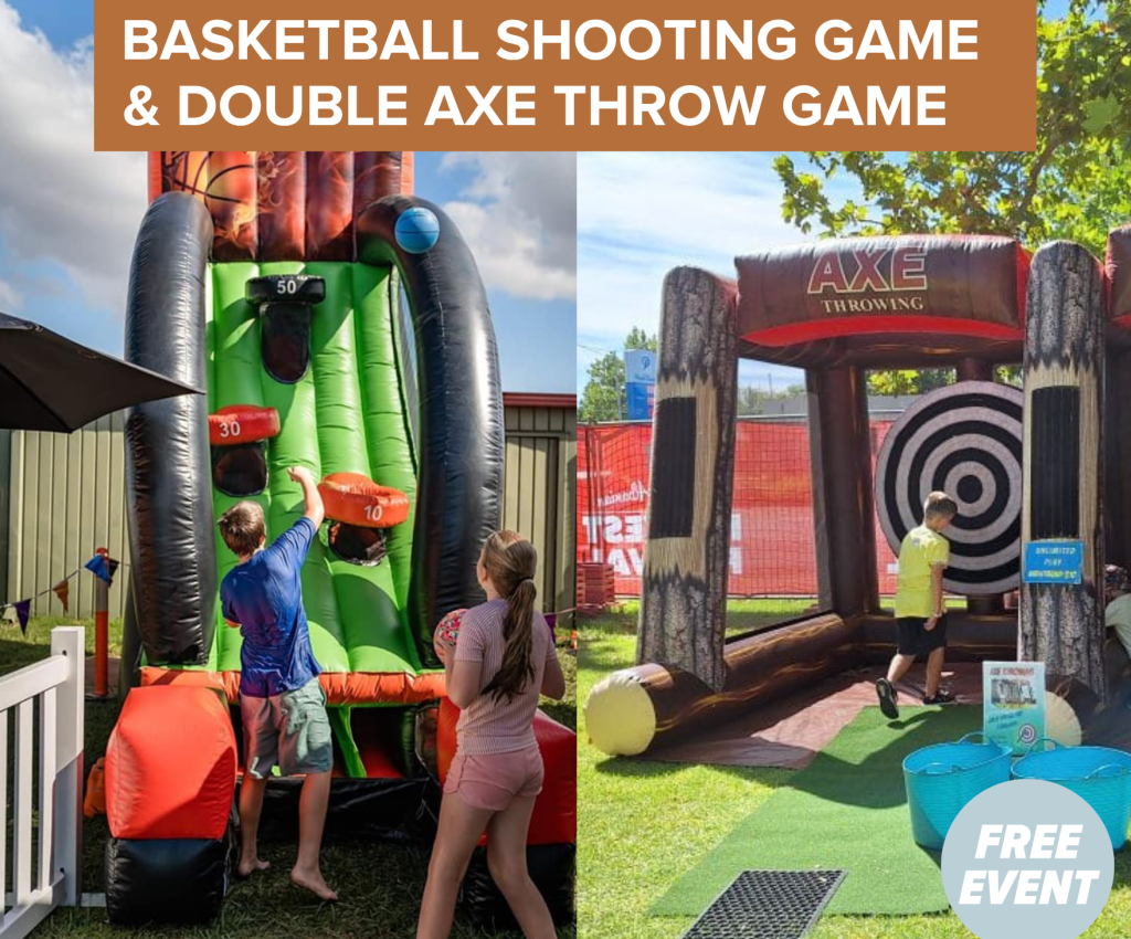 Cover image for event - Double Axe Throw Game & Basketball Shooting