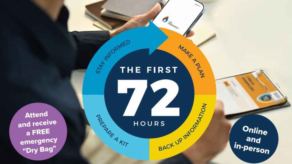 Cover image for event - The First 72 Hours: FREE Emergency Preparedness Sessions