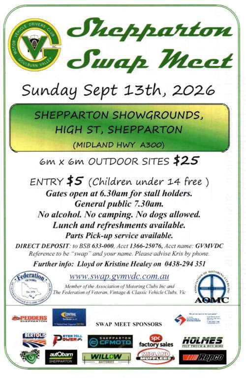 Cover image for event - Shepparton Swap Meeting