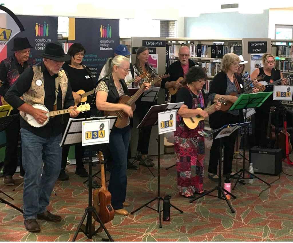 Cover image for event - Seniors Festival - Uke3A Ukulele Performance at Shepparton Library