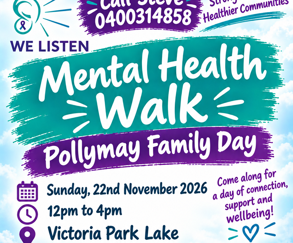 Cover image for event - WE LISTEN Mental Health Walk & Pollymay Family Day