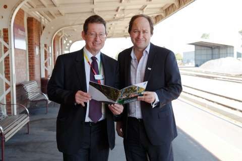 Photo (left to right): Mr Gavin Cator - Greater Shepparton City Council CEO and Mr Matthew Nelson – Committee for Greater Shepparton CEO. 
