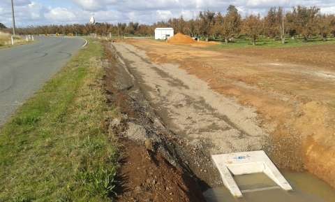 Channel Road - pipes being installed May 2015.