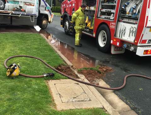 A dirt check bank used to prevent toxic run-off entering the storm water system.