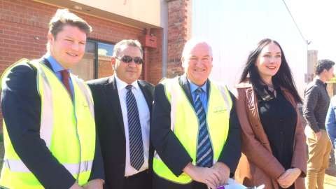 From left, Parliamentary Secretary for Justice Ben Carroll, Mayor Dinny Adem, Member for Northern Victoria and Minister for Training and Skills Steve Herbert and Deputy Mayor Fern Summer. 