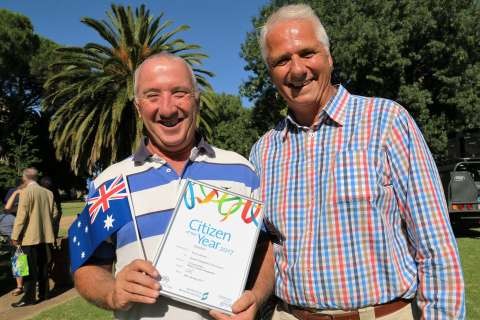 2017 Australia Day Dookie Citizen of the Year – Tony Ludeman with Cr Les Oroszvary