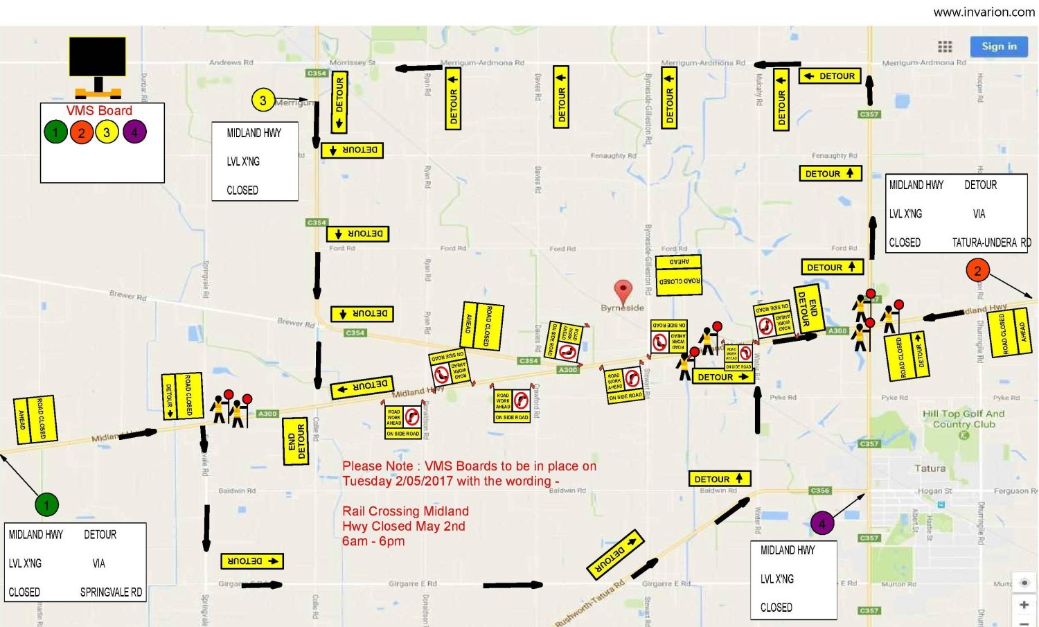 LOCAL TRAFFIC ADVICE Midland Highway Byrneside Closure Greater