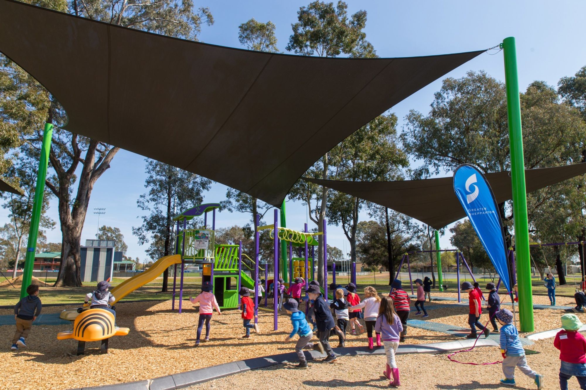 New Shade Sails up at Ferrari Park Greater Shepparton City Council