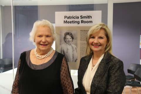 Former Town Clerk Patrica Smith with Mayor Kim O'Keeffe.