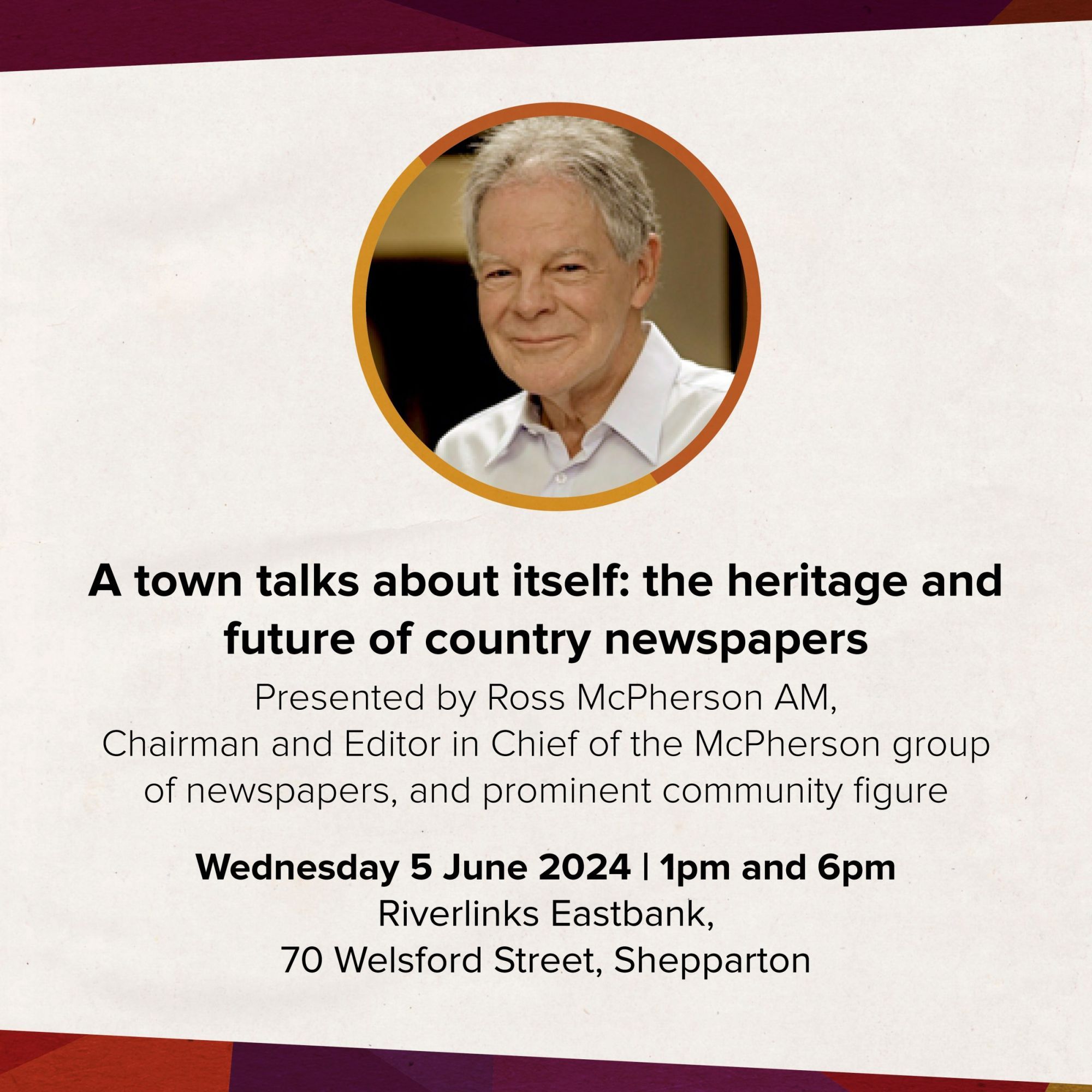 Ross McPherson Set for 2024 Bruce Wilson Memorial Lecture Mirage News