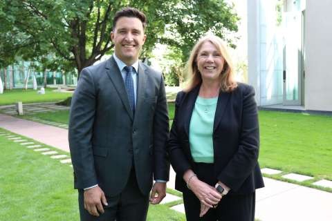 Greater Shepparton Mayor, Cr Shane Sali and Federal Minister for Infrastructure, Transport, Regional Development and Local Government, The Hon Catherine King.