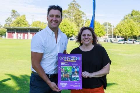 Mayor Cr Shane Sali with Shepparton Festival Director Kristen Retallick.