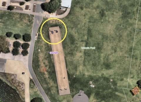 Map of western end of John Pick Park - Cable Way Shade Sail Installation Site