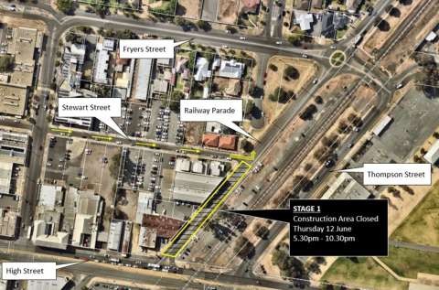 Railway Parade, Shepparton - Stage 1 works