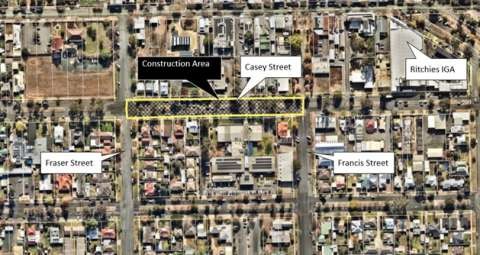 Map of the Stage 1 construction area