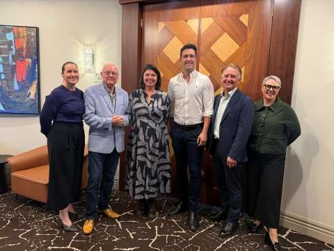 Pictured from left: Council's Director Sustainable Development Geraldine Christou, Murray Darling Association Region 2 Chair Geoff Dobson, National President Cr Shari Blumer, Mayor Cr Shane Sali, Deputy Mayor Cr Geoff Akers and CEO Fiona Le Gassick.