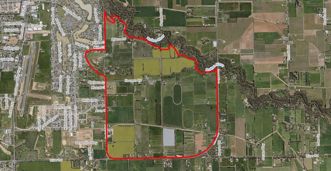 Land identified as former Investigation Area 3. Click for an enlargement.