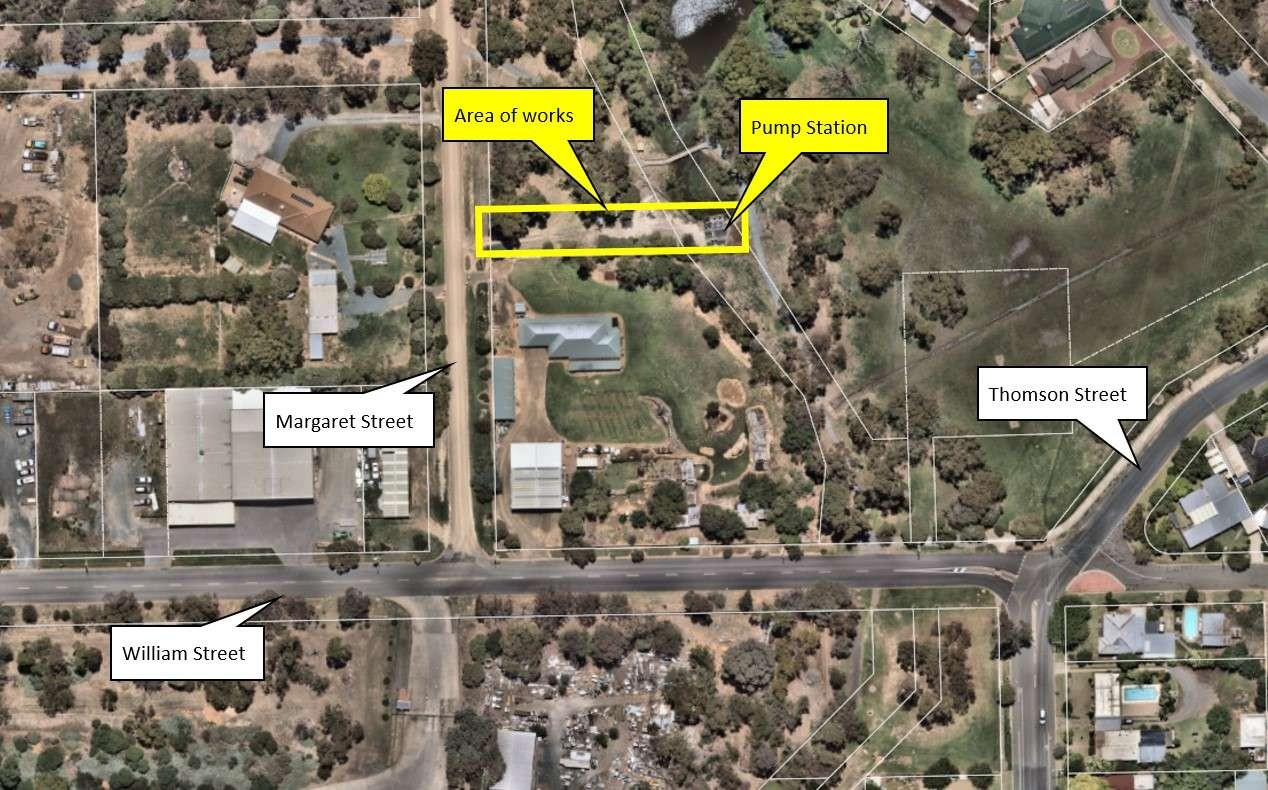 Map of area where the works are located.