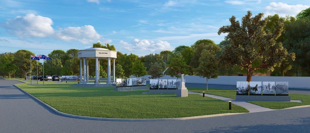 3D render of the future Mooroopna War Memorial landscaping project.